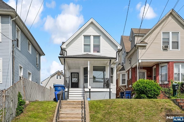 31 Vanderbeck Pl, Hackensack, NJ 07601 - view of front of property with covered porch and cooling unit