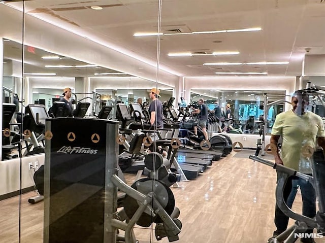 1512 Palisade Ave Unit 17A, Fort Lee, NJ 07024 - exercise room with wood finished floors