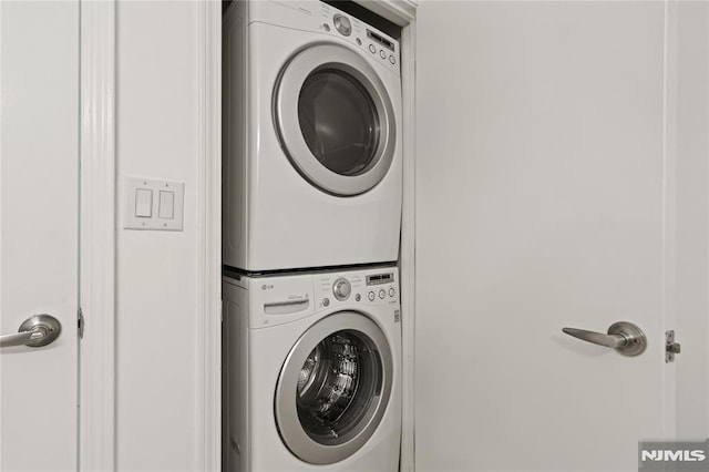 24 Ave At Port Imperial Unit 416, West New York, NJ 07093 - washroom with estacked washer and dryer