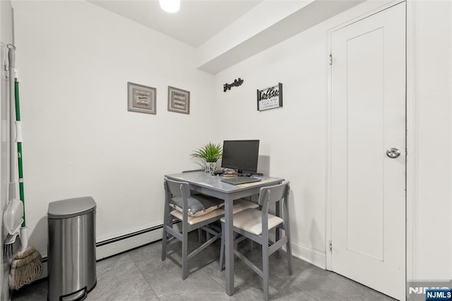 482 Joralemon St Unit G1, Belleville, NJ 07109 - office space with a baseboard heating unit and light tile patterned floors