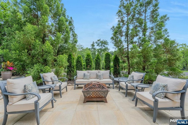 193 S Franklin Tpke, Ramsey, NJ 07446 - view of patio / terrace with an outdoor living space with a fire pit