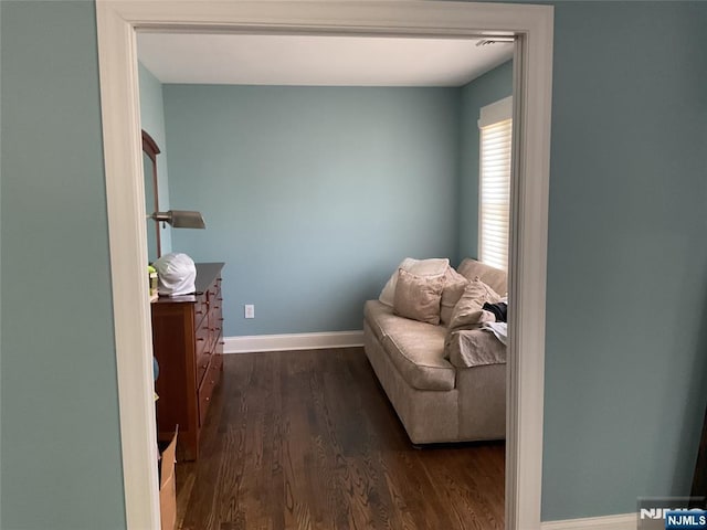 65 1st St, Allendale, NJ 07401 - living area with dark wood-type flooring and baseboards