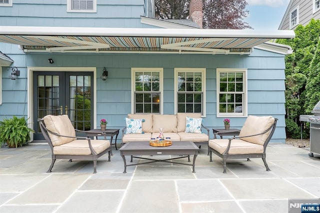 466 Park St, Montclair, NJ 07043 - view of patio with french doors and outdoor lounge area