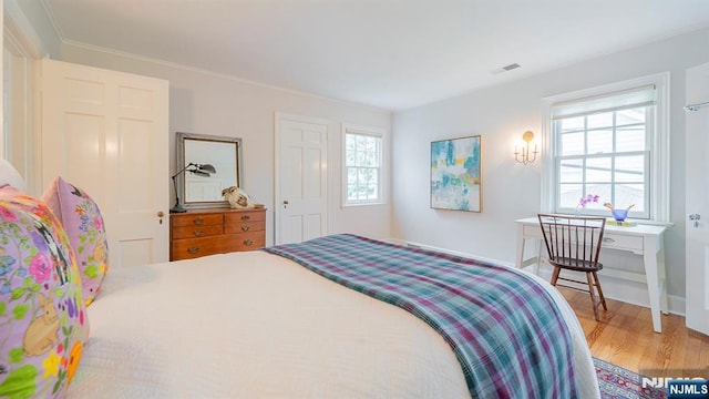 466 Park St, Montclair, NJ 07043 - bedroom with wood finished floors, baseboards, and ornamental molding