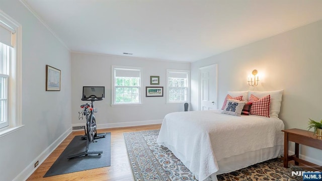 466 Park St, Montclair, NJ 07043 - bedroom featuring wood finished floors, baseboards, and ornamental molding