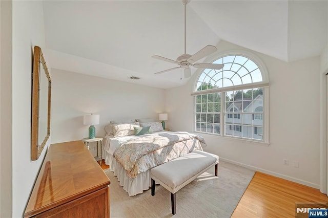 8 Sara Kathryn Way, Waldwick, NJ 07463 - bedroom featuring vaulted ceiling, light wood finished floors, ceiling fan, and baseboards