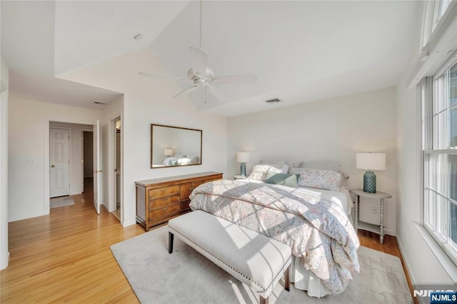 8 Sara Kathryn Way, Waldwick, NJ 07463 - bedroom with light wood finished floors, ceiling fan, and lofted ceiling