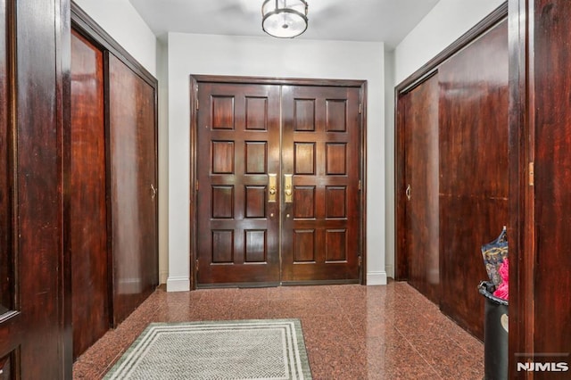 1060 Briar Way, Fort Lee, NJ 07024 - foyer entrance featuring granite floors and baseboards