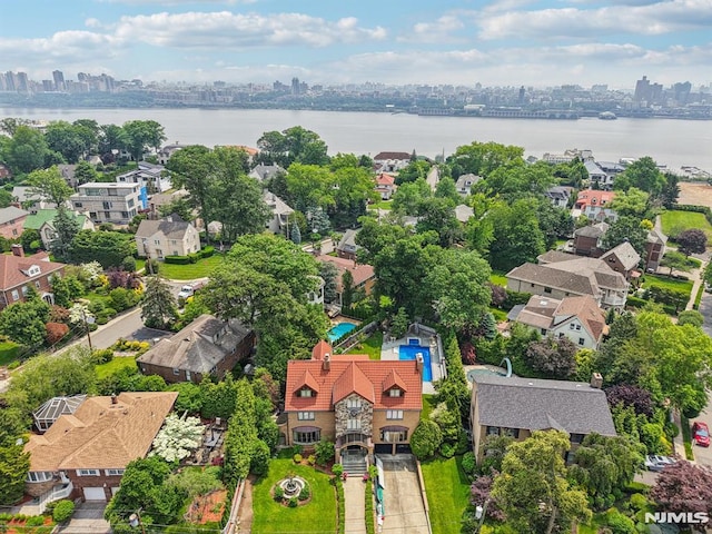 1060 Briar Way, Fort Lee, NJ 07024 - aerial view of residential area with a nearby body of water and city skyline