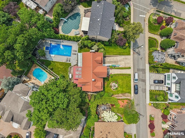 1060 Briar Way, Fort Lee, NJ 07024 - aerial perspective of suburban area featuring a pool