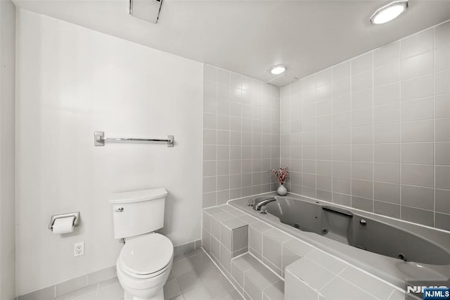 800 Palisade Ave Unit 1804, Fort Lee, NJ 07024 - full bath featuring a whirlpool tub, toilet, baseboards, and tile patterned floors