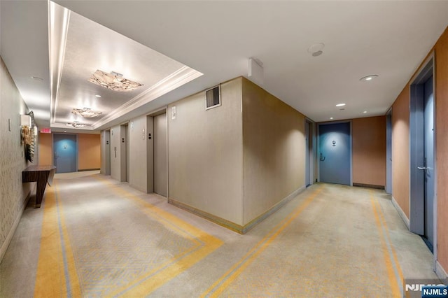 800 Palisade Ave Unit 1804, Fort Lee, NJ 07024 - hall with elevator and a tray ceiling