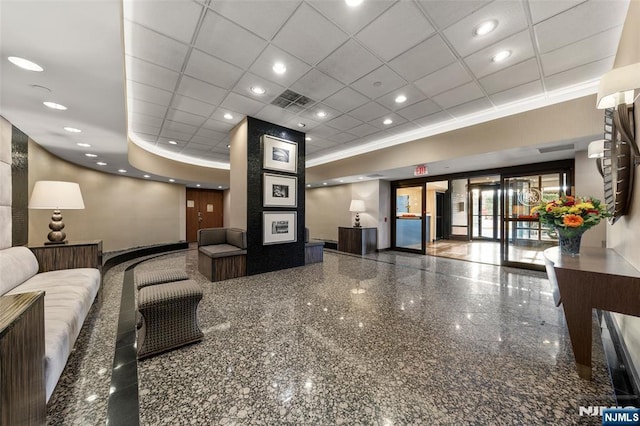 800 Palisade Ave Unit 1804, Fort Lee, NJ 07024 - lobby featuring a paneled ceiling and recessed lighting