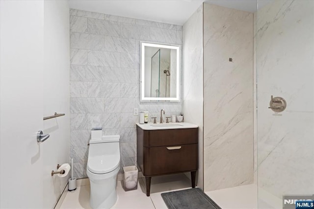 320 Adolphus Ave Unit 317, Cliffside Park, NJ 07010 - full bath featuring vanity, toilet, tile walls, and a shower