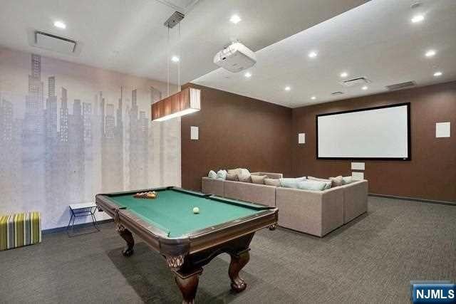 320 Adolphus Ave Unit 317, Cliffside Park, NJ 07010 - recreation room featuring carpet floors, pool table, and recessed lighting