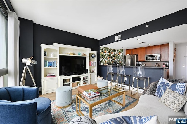 800 Jackson St Unit 505, Hoboken, NJ 07030 - living room with light wood-type flooring