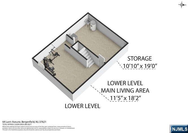 64 Lunn Ave, Bergenfield, NJ 07621 - view of floor plan / room layout