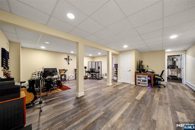 4 Michelle Ct, Harrington Park, NJ 07640 - office featuring wood finished floors, a paneled ceiling, recessed lighting, and baseboards