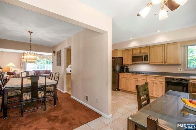 42 Lohs Pl, Harrington Park, NJ 07640 - dining space with ceiling fan, plenty of natural light, light tile patterned floors, baseboards, and recessed lighting