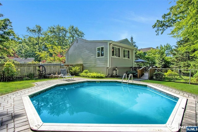 42 Lohs Pl, Harrington Park, NJ 07640 - view of swimming pool with a fenced backyard