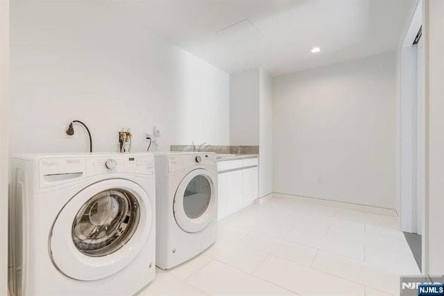 320 Adolphus Ave Unit 1115, Cliffside Park, NJ 07010 - laundry room with independent washer and dryer and light tile patterned flooring