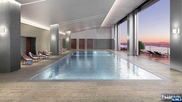 320 Adolphus Ave Unit 1115, Cliffside Park, NJ 07010 - view of pool at dusk