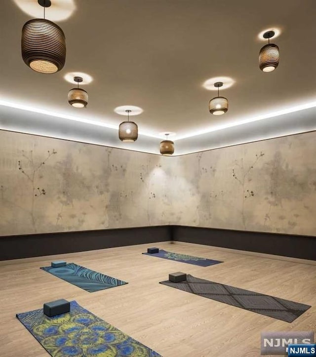 320 Adolphus Ave Unit 1115, Cliffside Park, NJ 07010 - gym with wood finished floors