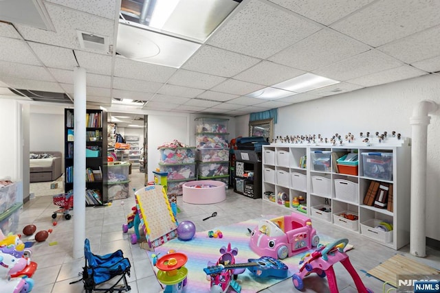 6 Gail Pl, Secaucus, NJ 07094 - playroom featuring tile patterned flooring and a drop ceiling