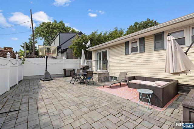 6 Gail Pl, Secaucus, NJ 07094 - fenced backyard with a patio area and an outdoor living space