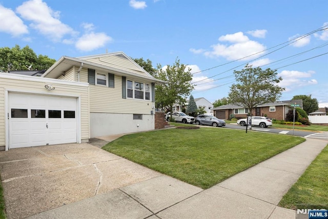 6 Gail Pl, Secaucus, NJ 07094 - view of home's exterior with a lawn, driveway, an attached garage, and a residential view