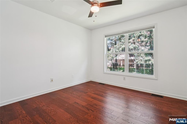 315 Winthrop Dr Unit 3082, Nutley, NJ 07110 - empty room with dark wood-type flooring, a ceiling fan, and baseboards