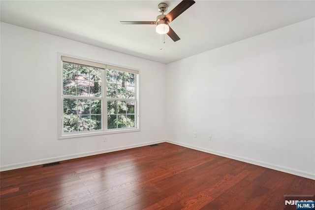 315 Winthrop Dr Unit 3082, Nutley, NJ 07110 - spare room featuring ceiling fan, dark wood-style floors, and baseboards