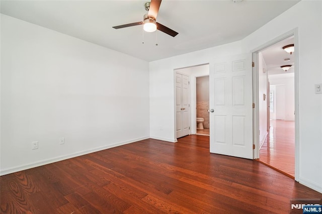 315 Winthrop Dr Unit 3082, Nutley, NJ 07110 - unfurnished bedroom featuring wood finished floors, baseboards, and a ceiling fan