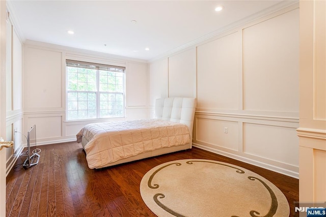 40 Azalea Dr, Old Bridge, NJ 08857 - bedroom with a decorative wall, dark wood-style floors, and crown molding