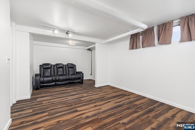211 Harrison Ave, Hasbrouck Heights, NJ 07604 - unfurnished room with dark wood-style flooring and baseboards