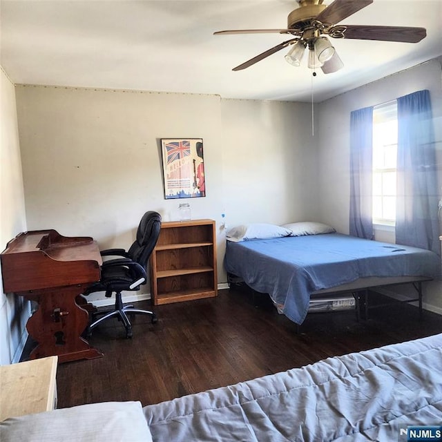 8 Tudor Pl Unit B08, Mount Olive Township, NJ 07828 - bedroom with wood finished floors and a ceiling fan