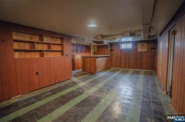 11 Newman Ave, Nutley, NJ 07110 - basement with wooden walls and tile patterned floors