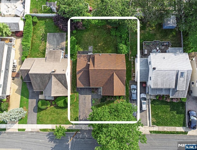 11 Newman Ave, Nutley, NJ 07110 - aerial view of property and surrounding area with property parcel outlined