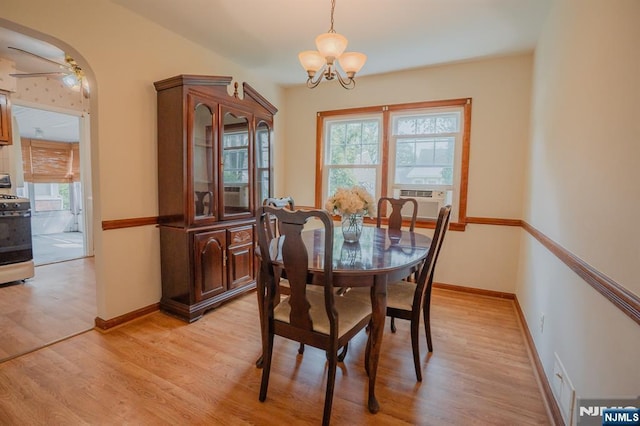 11 Newman Ave, Nutley, NJ 07110 - dining space featuring healthy amount of natural light, a chandelier, cooling unit, and light wood-type flooring