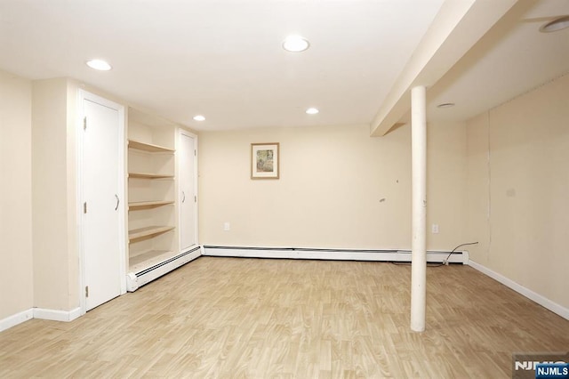 408 Terhune Ave, Paramus, NJ 07652 - finished basement featuring recessed lighting, light wood-type flooring, and baseboards
