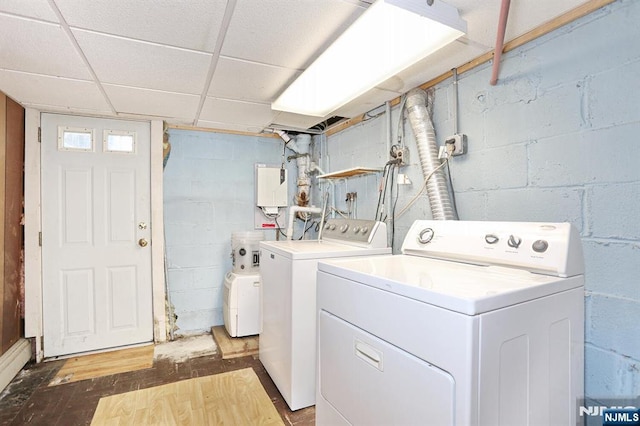 408 Terhune Ave, Paramus, NJ 07652 - washroom featuring independent washer and dryer and light wood-style flooring