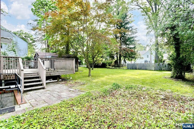 408 Terhune Ave, Paramus, NJ 07652 - view of yard with a wooden deck and a patio