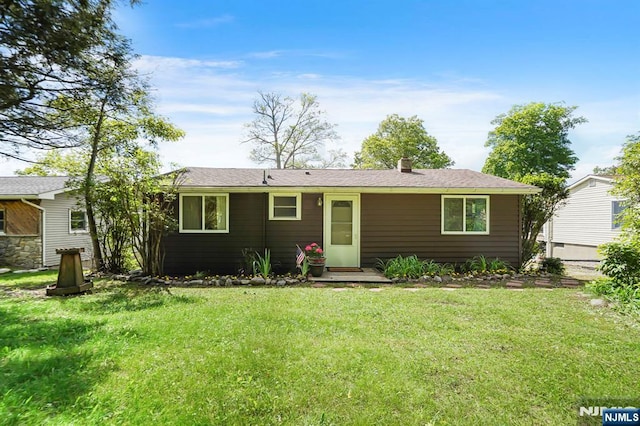 40 Shore Dr, Newton, NJ 07860 - view of front of house with a front yard and a chimney