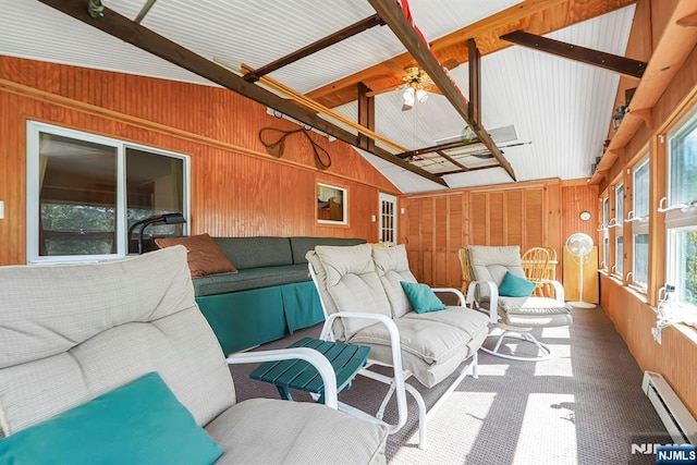 40 Shore Dr, Newton, NJ 07860 - sunroom featuring baseboard heating and outdoor lounge area