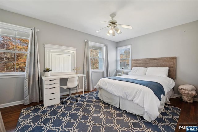 14 Old Chimney Rd, Randolph Township, NJ 07869 - bedroom featuring baseboards, wood finished floors, and a ceiling fan