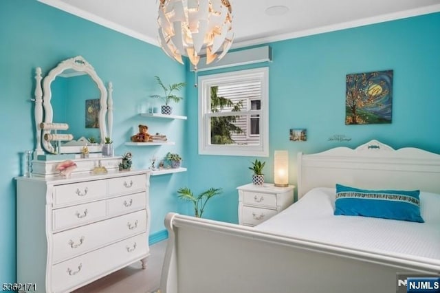 3-11 Lyncrest Ave, Fair Lawn, NJ 07410 - bedroom featuring a chandelier and crown molding