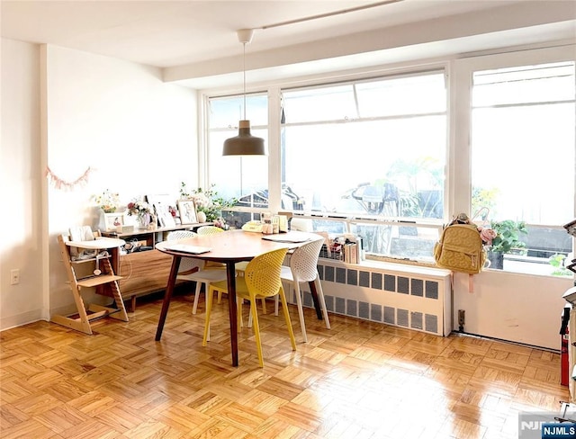 90 Prospect Ave Unit 10G, Hackensack, NJ 07601 - dining area with radiator heating unit
