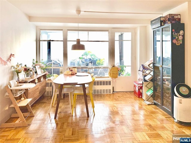 90 Prospect Ave Unit 10G, Hackensack, NJ 07601 - dining space with radiator heating unit and plenty of natural light