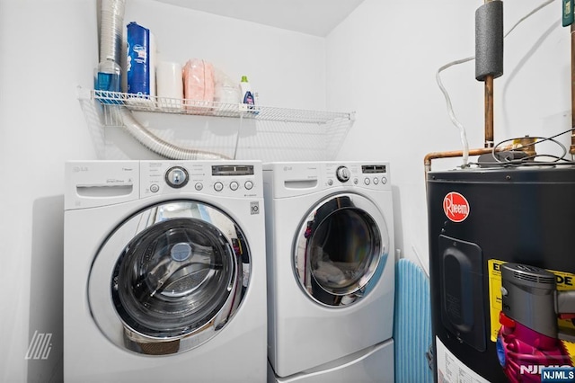519 Windsor Dr Unit 204, Palisades Park, NJ 07650 - laundry room with water heater and washer and clothes dryer