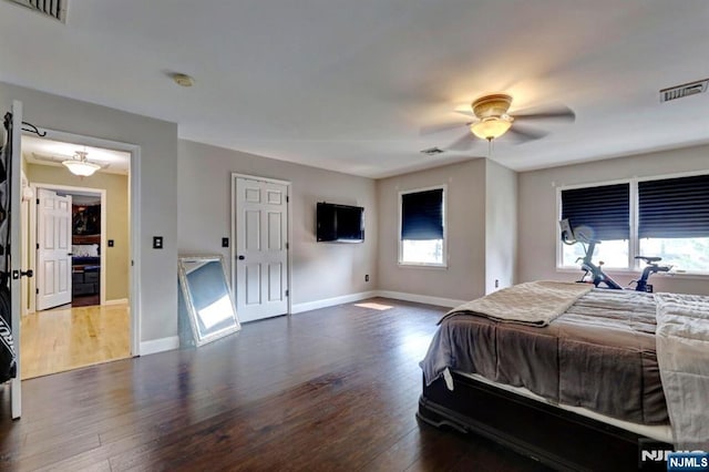 14 Swan Ct, East Rutherford, NJ 07073 - bedroom featuring dark wood finished floors and ceiling fan